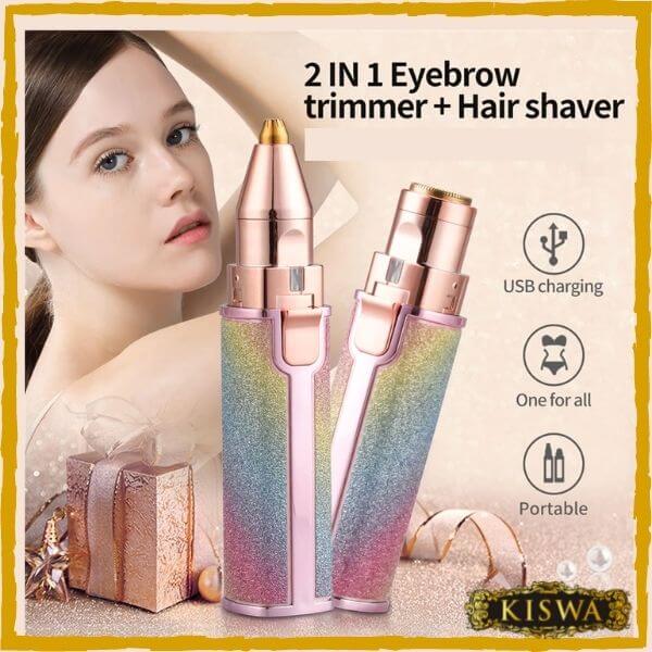 2 in 1 Facial Hair Remover Eyebrow Trimmer Rechargeable