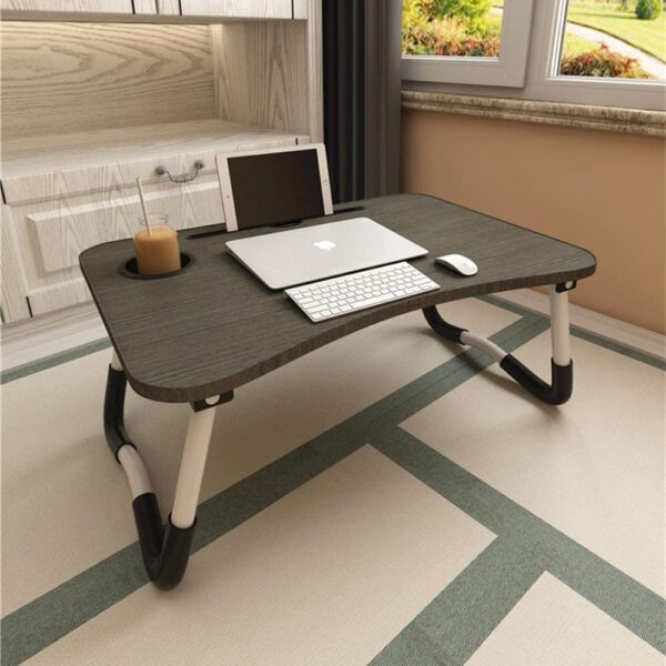 Portable Wood Laptop Table for Bed – Folding Desk for Gaming & Home Use