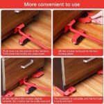 Easy Heavy Furniture Shifting Lifter & Mover Tool Set – 5 Pcs (1 Iron Pry Bar + 4 Wheeled Corner Movers, 200kg Each)